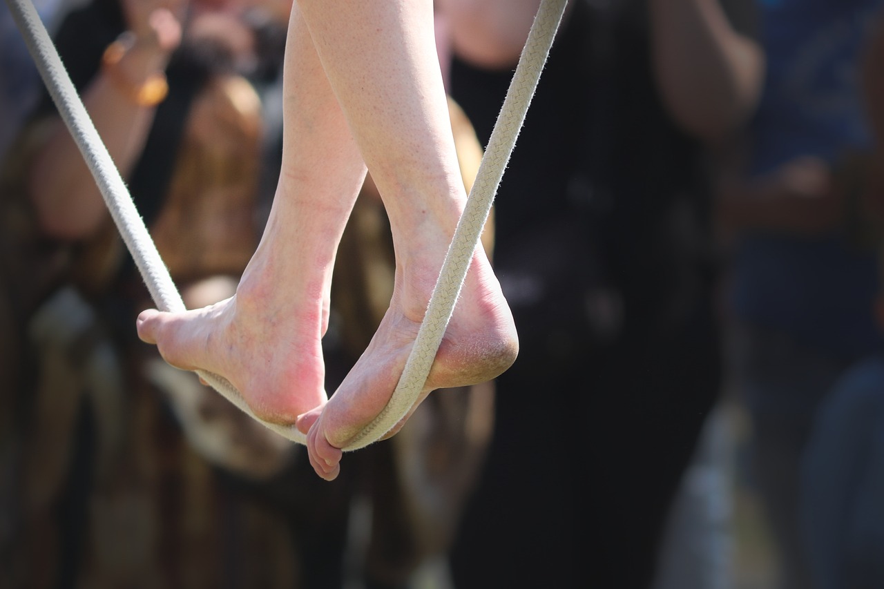 tightrope walker, rope dancer, balance